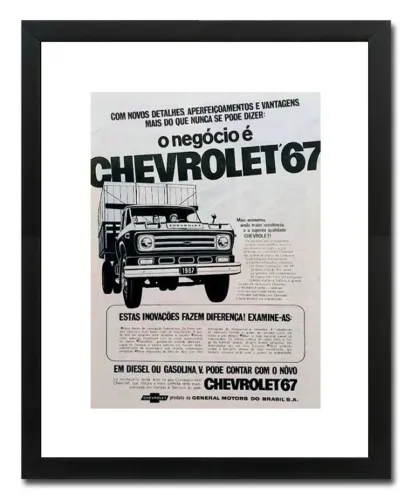 Caminhão Chevrolet C60, D60 - Quadro decorativo com propaganda original de revista