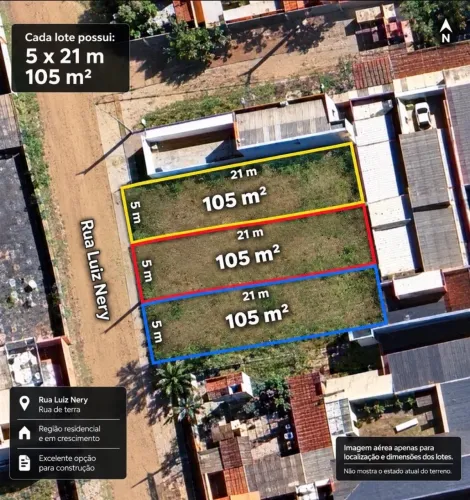 TERRENO À VENDA 105 m² (5x21) R$ 158.000