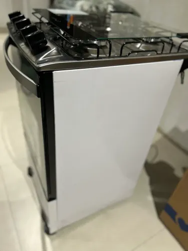 Fogão Brastemp 4 Bocas com Mesa de Inox, Acendimento automático Bivolt - Branco