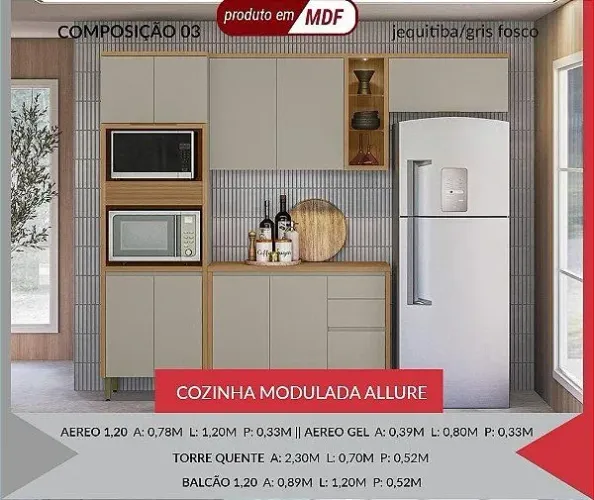 Armário de cozinha 100% MDF