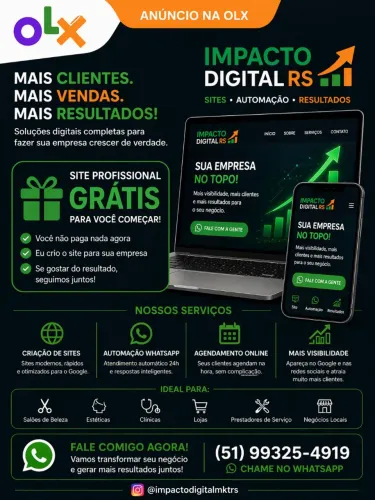 Seu Site Profissional + Atendimento Automático (Comece Grátis)
