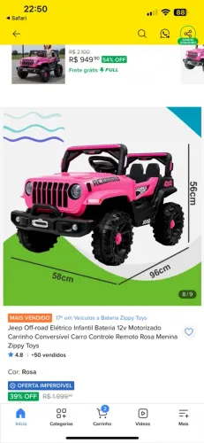 CARINHO ELÉTRICO JEEP INFANTIL