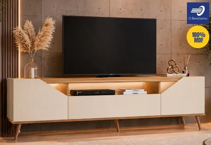 Rack 100% MDF para TV até 65? com 03 portas