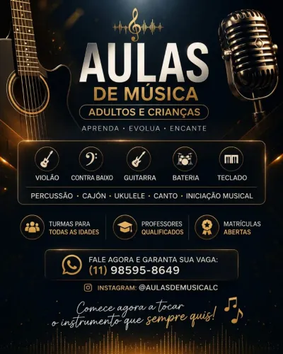 Aulas de música online ou presencial