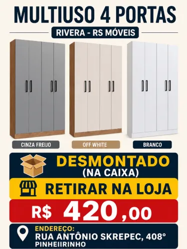 MULTIUSO 4 PORTAS NA CAIXA COM RETIRADA NA LOJA 
