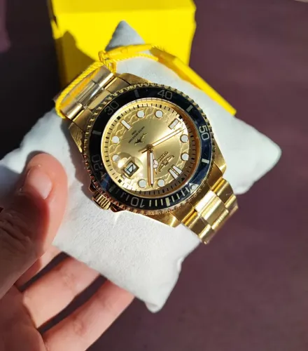 Relógio original invicta pro diver ouro resistente a água