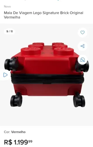 Mala de viagem Lego "Original e Novo"