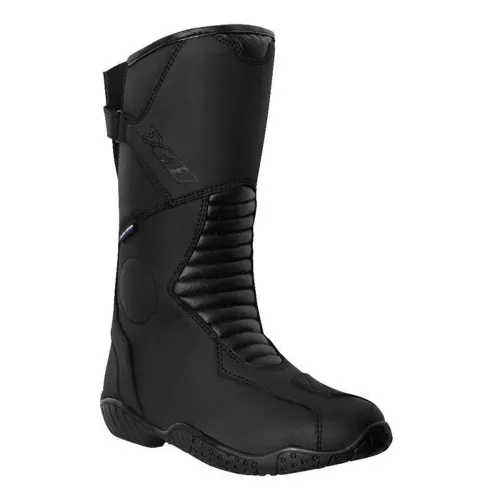 Bota Motociclista X11 Celeste Couro Sintético Cano Longo Feminina c/ Proteções 