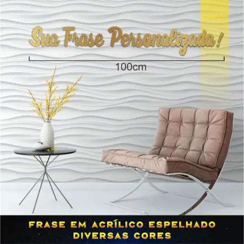 Sua Frase Personalizada em Acrílico Espelhado Autocolante