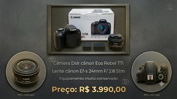 Câmera Dslr cânon T7i