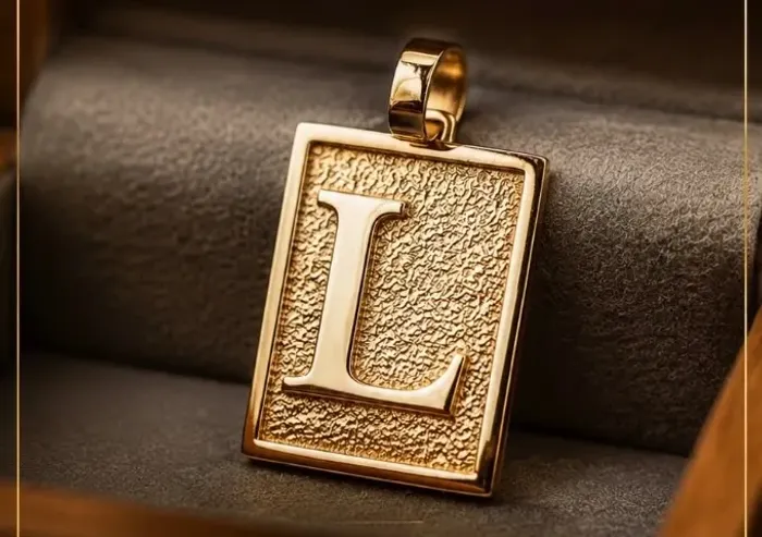 Placa Letra Em Ouro 18k 750