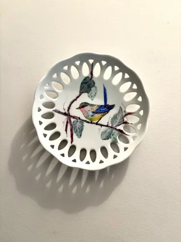 Prato decorativo pintado a mão