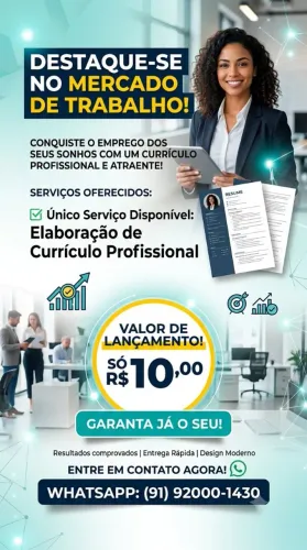 Faço seu currículo profissional por R$10,00