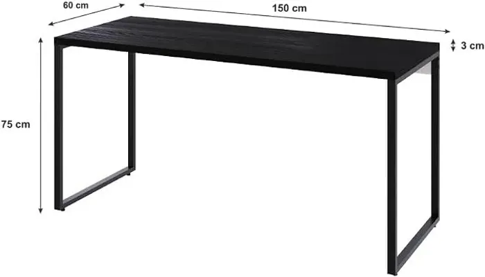 Mesa Trevalla Industrial 1.5m Preto Onix ( Produto novo lacrado , foto de demonstracao)