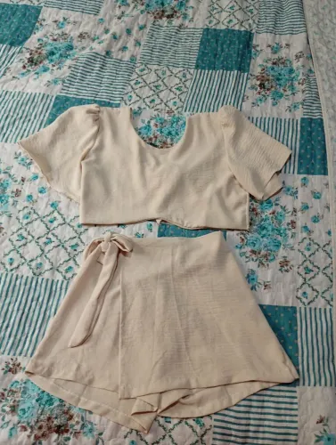 Conjunto infantil feminino bege