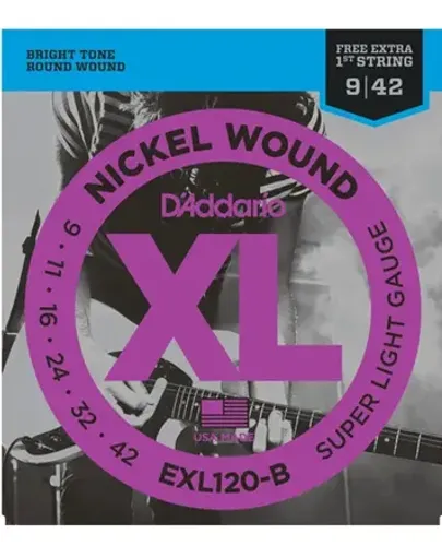 Encordoamento Guitarra D'addario Exl120-b Super Light 009