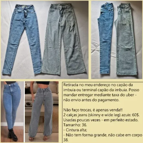 2 calças jeans juntas por 60$, perfeito estado