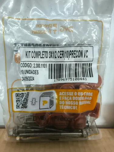 Kits parafusos completo 3 x1/2 Precon pvc , com 10 unidades cada