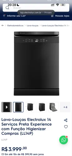 Lava louças Electrolux 14 serviços