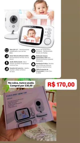 Câmera e tira leite praticamente não usados.