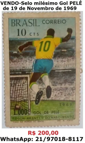 Vendo Selo do Pelé antigo de 1969- R$ 150,00