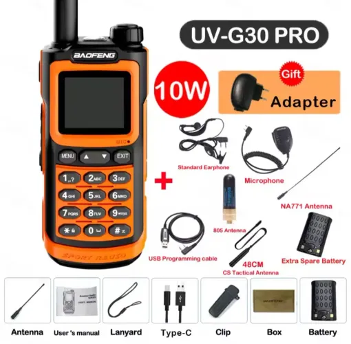 Rádio transmissor Baofeng UV-G30 Pro zero na caixa completo de tudo