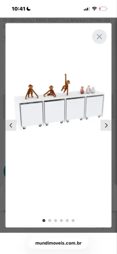Balcão Rack com baú - Rodinhas