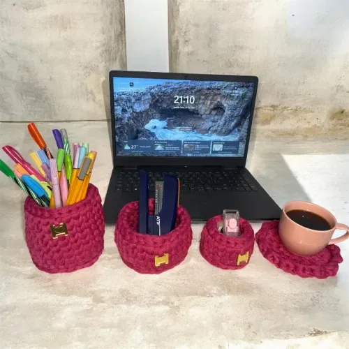 Kit Escritório em fio de malha
