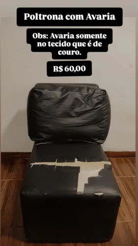 Poltrona Confortável (Para Reformar / Com Avaria no Tecido)<br>Valor: R$ 60,00