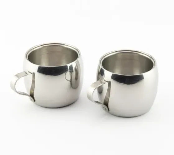 Conjunto 2 Xícaras Café Inox Parede Dupla Tramontina 80ml