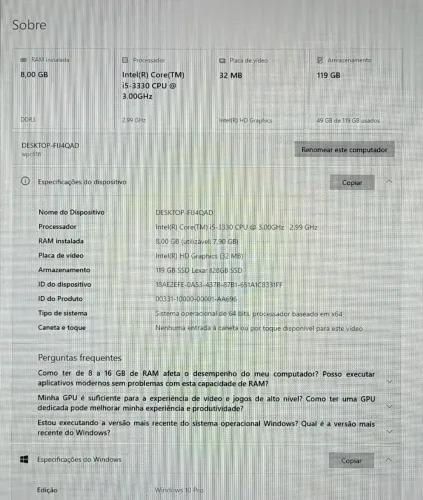 Cpu i5 revisado em perfeito estado 
