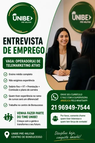 VAGA PARA INICIO IMEDIATO
