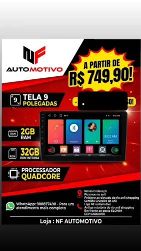 Central multimídia Android 9 polegadas