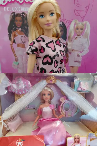 Lote Barbie Básica + Anlily Princesa com Cama!