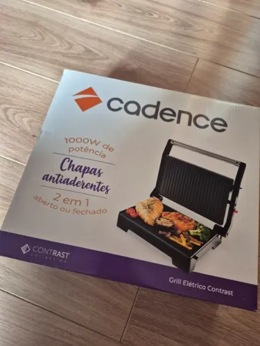 Grill Elétrico Antiaderente Cadence Contrast GRL616 1000W Preto 127 volts Novo