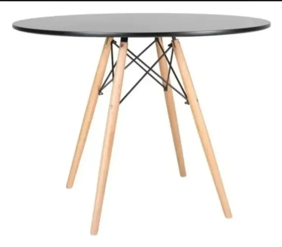 Mesa Charles Eames Eiffel 90cm Redonda Madeira Mdf Tx