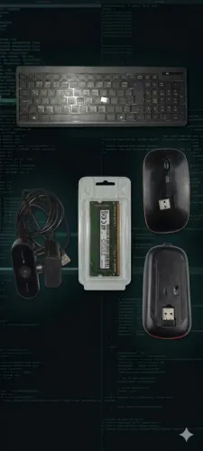 Kit Home Office Teclado Bluetooth Mouse Webcam + Memoria RAM Notebook DDR4 Samsung 4GB