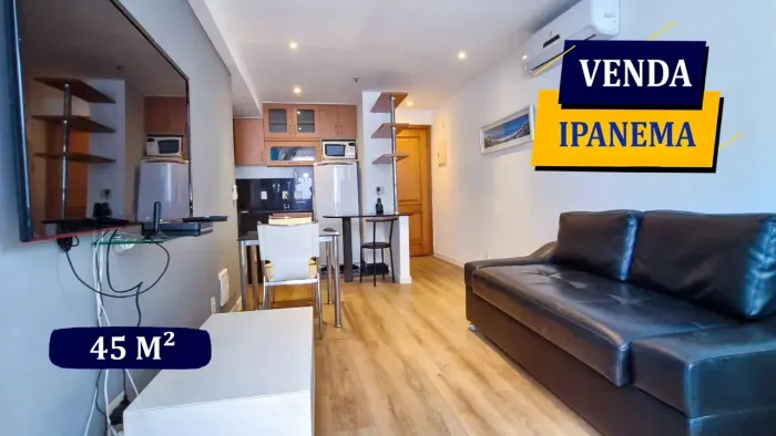 IPANEMA POSTO 9 QUADRA DA LAGOA RESIDENCIAL COM SERVIÇOS 45M² PORTEIRA FECHADA 1 QUARTO VA