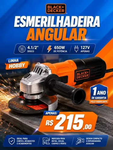 Esmerilhadeira Angular Black+Decker 650 W
