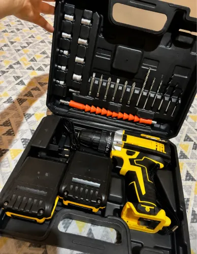 Furadeira e Parafusadeira 21V + 2 Baterias | Kit Completo com Maleta