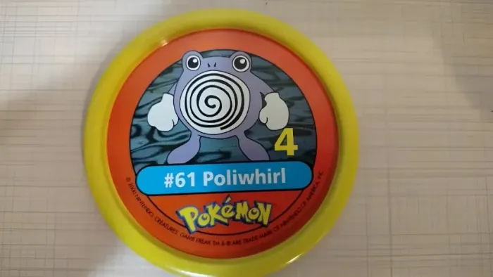 Tazos Estrela Pokémon Pokemetal #61 Poliwhirl