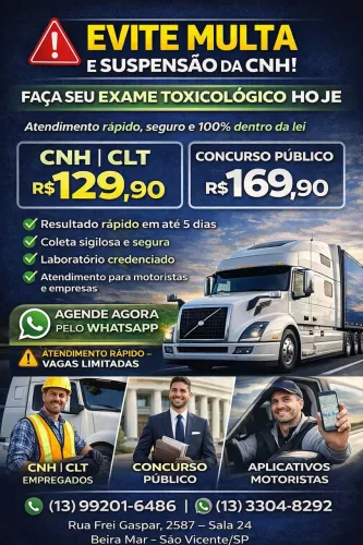 Exame Toxicológico para CNH - Resultado Rápido e Coleta Fácil