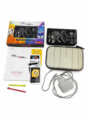 New Nintendo 3DS XL Solgaleo Lunala Black Edition Desbloqueado 128 GB