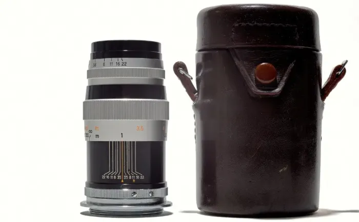 Canon 100mm F/3.5 mount M39 com Adaptador Canon EOS R (Mirrorless)