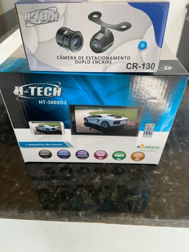 Kit multimídia tela de 7 lacrado sem uso + câmera de ré 