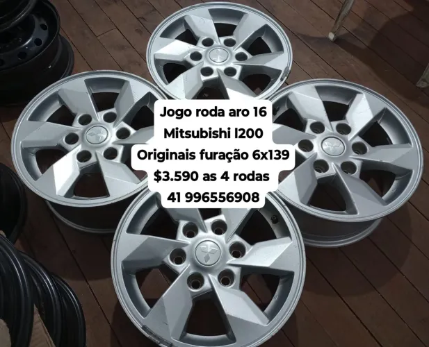 Rodas Mitsubishi L200 Triton aro 16 furação 6x139 até 10 x sem juros 