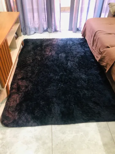 Tapete peludo preto 2,00x1,50