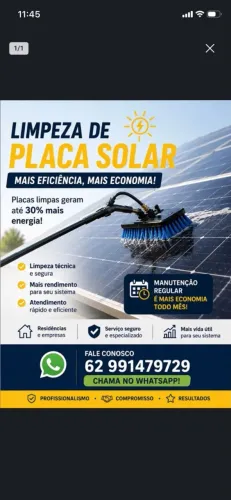 Limpeza de placas solares