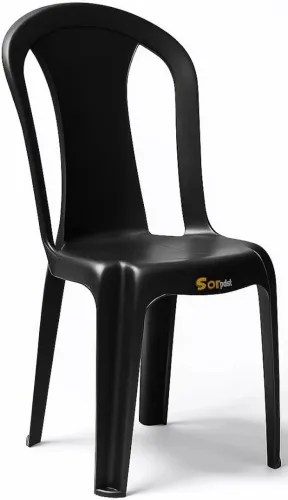 Cadeira de Plástico 154Kg - SolPlast Preta