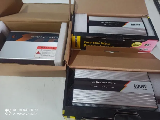 3 Inversores de Energia Solar Onda Senoidal Pura 600W - 24V (Novos)